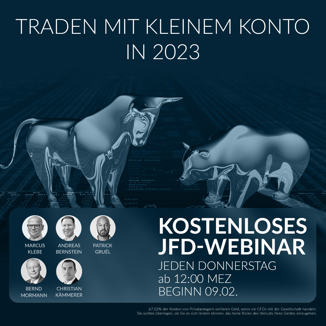 JFD-Trading-Wochenanalyse-KW08-2023-DAX-EUR-USD-DOW-GOLD-Marcus-Klebe-GodmodeTrader.de-1